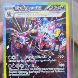 Pokemon Hydreigon ex 240/191 Sv08 Surging Sparks SIR Full Art Holo 330 HP - Image 4