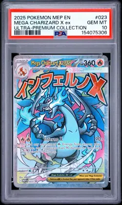 2025 Pokemon Mega Charizard X ex #023 PSA 10 Ultra Premium Collection - Image 1