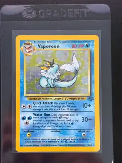 Vaporeon #12 Holo Jungle Set, Pokemon Vintage 1999 Kagemaru Himeno NM - Image 3