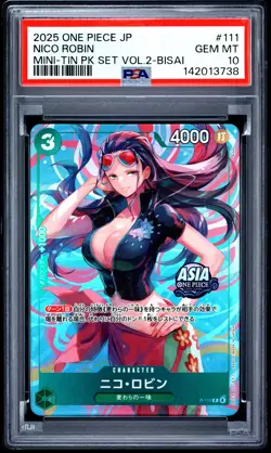 Nico Robin PSA10 2025 One Piece Japanese Mini-Tin Vol.2-Bisai #111 - Image 1