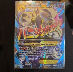 💎 Pokemon TCG M Mewtwo EX Full Art Holo Card 159/162 Breakthrough - Image 2