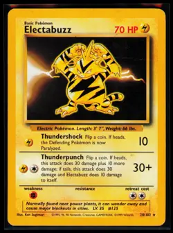 1999 Pokemon TCG Electabuzz Base Set #020/102 - Image 1