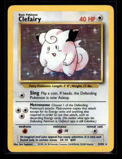 1999 Pokemon TCG Clefairy Holo Base Set #005/102 - Image 1