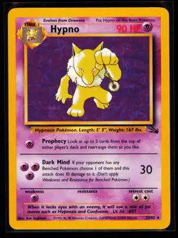 Hypno 23/62 Rare Non-Holo Fossil Vintage Pokemon TCG NM 23/62 - Image 1