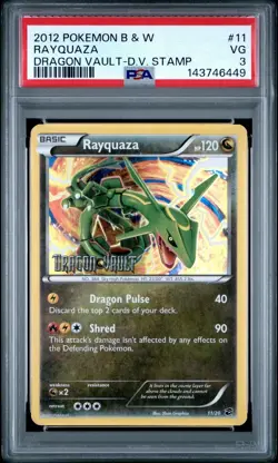 2012 POKEMON B&W DRAGON VAULT DRAGON VAULT STAMP #11 RAYQUAZA PSA 3 POP 2 - Image 1