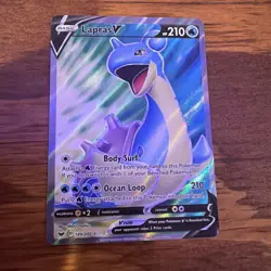 Lapras V - 189/202 - Pokemon Sword & Shield Base Set Full Art Rare Card NM - Image 1