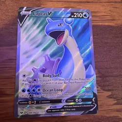Lapras V - 189/202 - Pokemon Sword & Shield Base Set Full Art Rare Card NM - Image 2