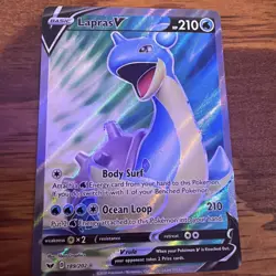 Lapras V - 189/202 - Pokemon Sword & Shield Base Set Full Art Rare Card NM - Image 3