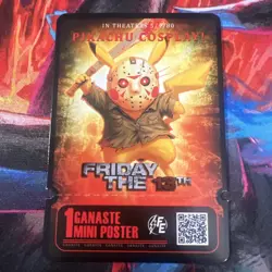 Friday The 13th (Pikachu) - Movie Ticket Card - Electric Pikachu Cosplay Pokemon - Image 1