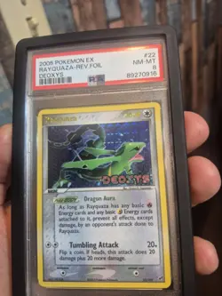PSA 8 2005 Pokemon EX Deoxys Rayquaza STAMPED Reverse Holo Foil 22/107 - Image 1