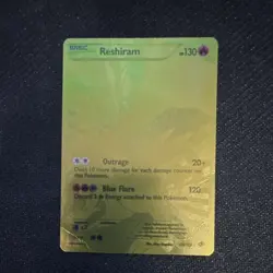 Pokemon Reshiram 114/113 Full Art Foil Holo Basic Dragon 130 HP Card 2011 - Image 1
