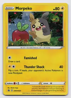Morpeko Holo Promo Sword & Shield Promo Cards SWSH031 NM MEWTAIL HD SWIRL 🌀 - Image 1