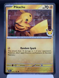 Pikachu 051/162 - Holo Stamped Promo - Pokemon Day Pokemon Card MINT - Image 1