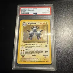 Magneton 9/130 Base Set 2 Unlimited Holo Rare Pokemon TCG Card 2000 Psa 5 - Image 1
