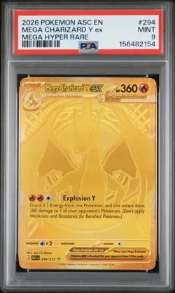 2026 POKEMON ASC EN-ASCENDED HEROES MEGA HYPER RARE MEGA CHARIZARD Y EX PSA 9 - Image 1