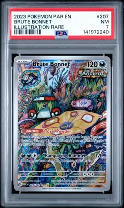 Pokemon Brute Bonnet 207/182 Paradox Rift PSA 7 Full Art Secret Rare - Image 1