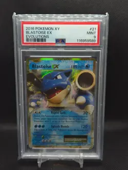 2016 POKEMON XY EVOLUTIONS #21 BLASTOISE EX PSA 9 - Image 1