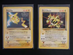 WB Promotional Pokemon Cards (Pikachu and Electabuzz)(#2 and #4) (Played) - Image 1