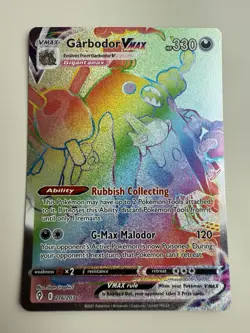 Pokemon TCG Garbodor VMAX Evolving Skies 216/203 Holo Secret Rare - Image 1