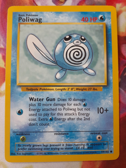 Poliwag Common 59/102 Pokemon TCG Base Set Unlimited WOTC Vintage Lightly Played - Image 1