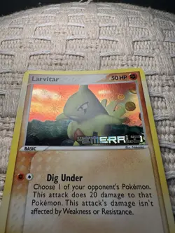 Larvitar EX Emerald 52/106 Reverse Holo Stamped Pokemon Card - LP - Image 3