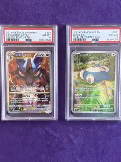 ✌🏼 Lot Of Two Pokemon Promo: Lucario #291 PSA8 & Snorlax #051 PSA 9 - Image 1