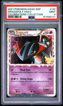 2021 POKEMON SWSH BLACK STAR PROMO CELEBRATIONS COLLECTION DRAGAPULT-HOLO PSA 9 - Image 1