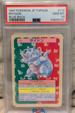 Pokemon TCG Topsun Rhydon Blue Back PSA 10 #112 1997 Japanese Vintage Card - Image 1