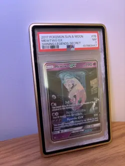 2017 Pokemon Mewtwo GX 78/73 Shining Legends Secret Rare “Mewtube” PSA 7 DAMAGED - Image 1