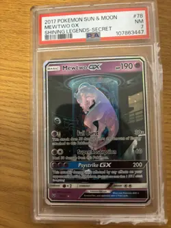 2017 Pokemon Mewtwo GX 78/73 Shining Legends Secret Rare “Mewtube” PSA 7 DAMAGED - Image 4