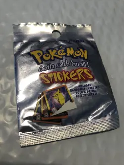 1 Sealed Pack 1999 Pokemon Stickers with 10 Stickers 601139116701 - Image 1