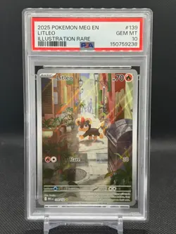 2025 POKEMON MEG EN-MEGA EVOLUTION ILLUSTRATION RARE #139 LITLEO PSA 10 - Image 1