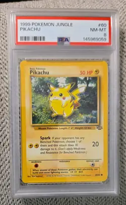 1999 Pokemon Jungle Pikachu #60/64 PSA 8 - Image 1
