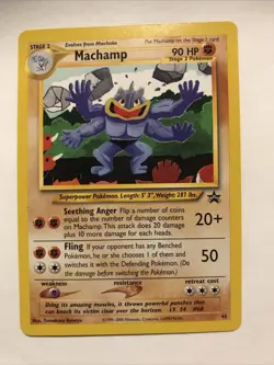 Machamp - 43 - Pokemon Wizards Black Star Promo Card NM - Image 1