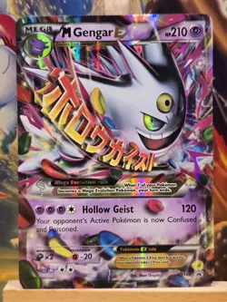 Pokemon Mega M Gengar EX Black Star Promo Shiny Holo Card XY166💎CLEAN💎 - Image 1