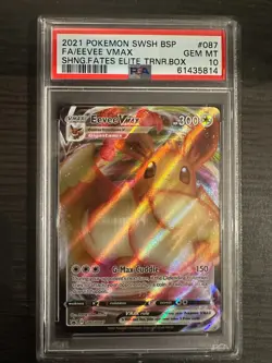 PSA 10- Eevee VMAX SWSH087 SWSH: Sword & Shield Promo Cards Holo - Image 1