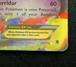 Poke'mon Gengar EX 34/119 Ultra Rare. Phantom Forces Set. Holo Foil. USED. Poor - Image 2