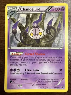 POKEMON CARD 2011 NOBLE VICTORIES CHANDELURE 60/101 - Image 1