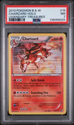 2013 POKEMON B&W LEGEND TREASURES #19 CHARIZARD-HOLO PSA 7 - Image 1