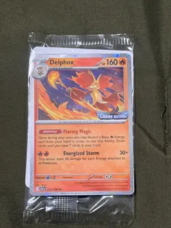 Pokemon Chaos Rising Stamped Promo - Delphox 013/086 - Best Buy SEALED “HALO 🌀” - Image 1