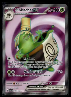 Sinistcha ex 189/167 Twilight Masquerade Ultra Rare Pokemon - Image 1