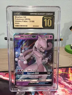Pokemon TCG Mewtwo GX Pokemon Sun & Moon Hidden Fates 31/68 CGC Pristine 10 - Image 1