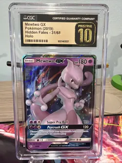 Pokemon TCG Mewtwo GX Pokemon Sun & Moon Hidden Fates 31/68 CGC Pristine 10 - Image 2