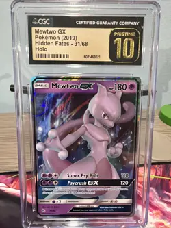 Pokemon TCG Mewtwo GX Pokemon Sun & Moon Hidden Fates 31/68 CGC Pristine 10 - Image 3