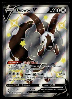 Dubwool V SV120/SV122 Shining Fates Shiny Vault Rare V Holo Pokemon - Image 1