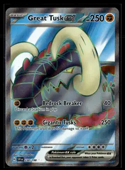 Great Tusk ex 230/198 Scarlet & Violet Ultra Rare Pokemon - Image 1