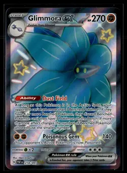 Glimmora ex 218/091 Paldean Fates Shiny Ultra Rare Pokemon - Image 1