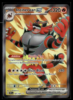 Incineroar ex 187/162 Temporal Forces Ultra Rare Pokemon - Image 1