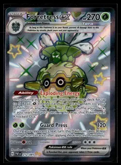 Forretress ex 212/091 Paldean Fates Shiny Ultra Rare Pokemon - Image 1