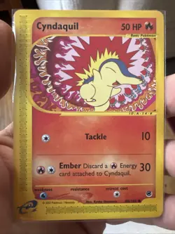 Pokemon TCG Cyndaquil Expedition Base Set, Card 105/165, Regular E-Series - Image 1